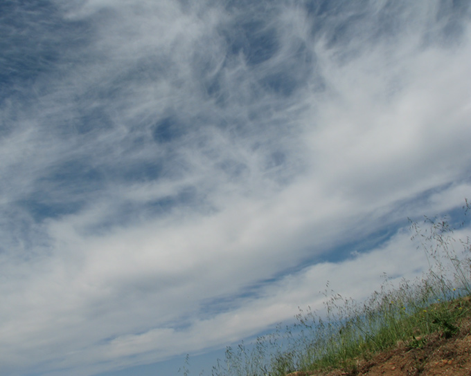 clouds sky hillside