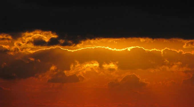 golden clouds edged with light